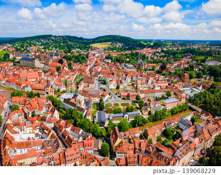 Bamberg old town aerial panoramic view Bamberg old town aerial panoramic view 139068229