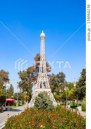 Eiffel Tower in miniature at Central Park in Kulob, Tajikistan Eiffel Tower in miniature at Central Park in Kulob, Tajikistan 139068236