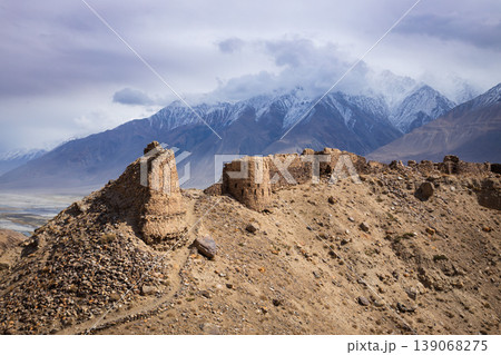 Yamchun Fort ruins near Vrang village in Tajikistan Yamchun Fort ruins near Vrang village in Tajikistan 139068275