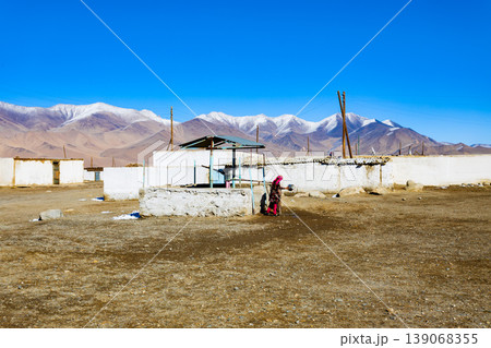 Karakul village in the Murghab region of Tajikistan 139068355