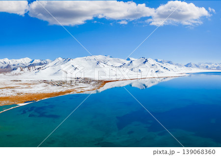 Karakul lake aerial panoramic view in Tajikistan Karakul lake aerial panoramic view in Tajikistan 139068360