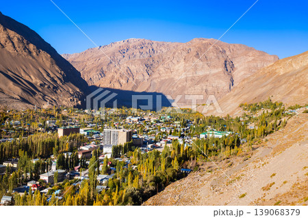 Khorog city aerial panoramic view in Tajikistan Khorog city aerial panoramic view in Tajikistan 139068379
