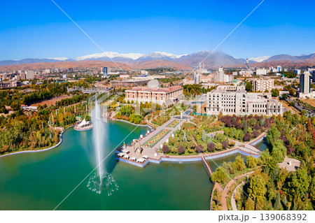 Dushanbe city aerial panoramic view in Tajikistan Dushanbe city aerial panoramic view in Tajikistan 139068392