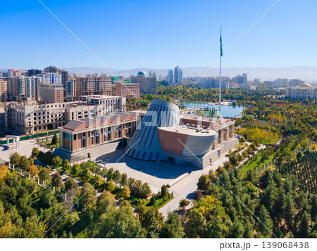 Tajikistan National Museum aerial panoramic view in Dushanbe Tajikistan National Museum aerial panoramic view in Dushanbe 139068438