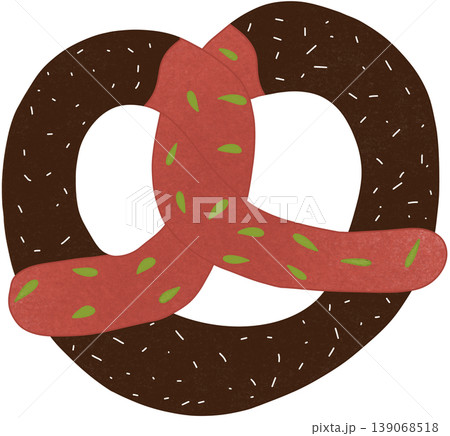 chocolate pretzel with strawberry chocolate pretzel with strawberry 139068518