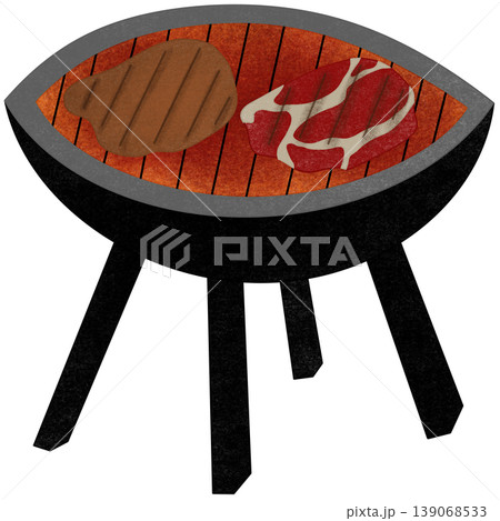 outdoor grill with meat 139068533