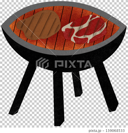 outdoor grill with meat 139068533