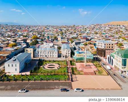 Istaravshan city aerial panoramic view in Tajikistan 139068614