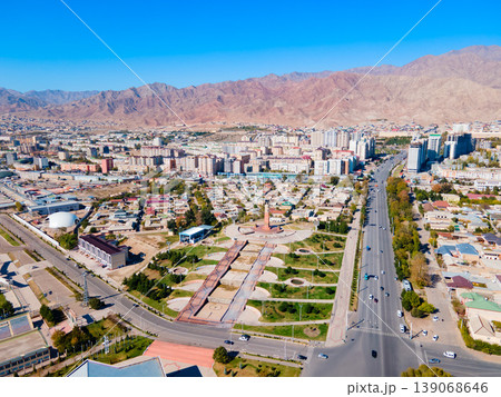Khujand city aerial panoramic view in Tajikistan Khujand city aerial panoramic view in Tajikistan 139068646