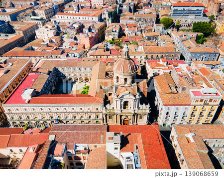 San Michele Arcangelo Minoriti aerial panoramic view, Catania San Michele Arcangelo Minoriti aerial panoramic view, Catania 139068659