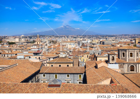 Catatania city centre aerial panoramic view, Sicily 139068666