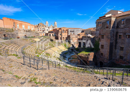 Roman Theatre of Catania in Catania city, Sicily Roman Theatre of Catania in Catania city, Sicily 139068676