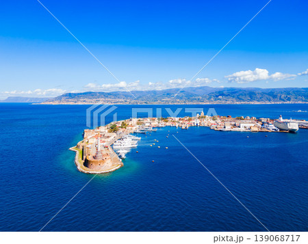 Santissimo Salvatore Fort, Madonna Lettera Stele, port aerial view, Messina 139068717
