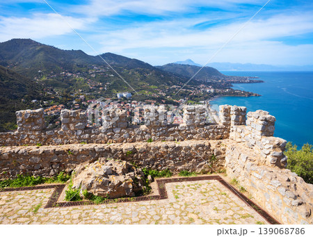 Cefalu castle ruins in Cefalu city in Sicily, Italy 139068786