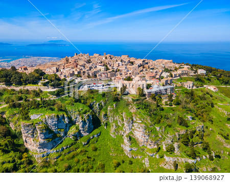 Erice town aerial panoramic view in Sicily Erice town aerial panoramic view in Sicily 139068927