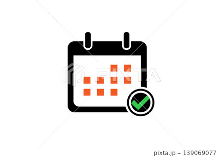 Calendar Icon With Checked Appointment Mark Showing Scheduled Dates And Confirmed Event Calendar Icon With Checked Appointment Mark Showing Scheduled Dates And Confirmed Event 139069077