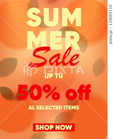 Summer Sale Fifty Percent Orange Banner Summer Sale Fifty Percent Orange Banner 139069119