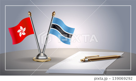 Small national flag of Hong Kong and Botswana flag Relation, Template Vector Illustration Small national flag of Hong Kong and Botswana flag Relation, Template Vector Illustration 139069292