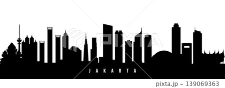 Vector silhouette illustration of Jakarta urban skyline. Vector silhouette illustration of Jakarta urban skyline. 139069363