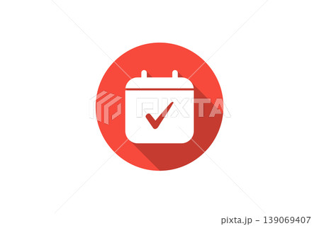 Calendar Icon With Check Mark Showing Confirmed Appointment, Schedule And Reminder 139069407
