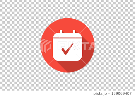 Calendar Icon With Check Mark Showing Confirmed Appointment, Schedule And Reminder 139069407