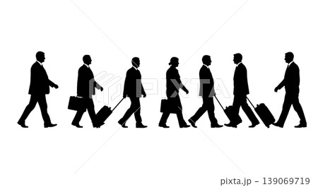 Black Solid Agents Rolling Case Silhouettes Set of Six 139069719