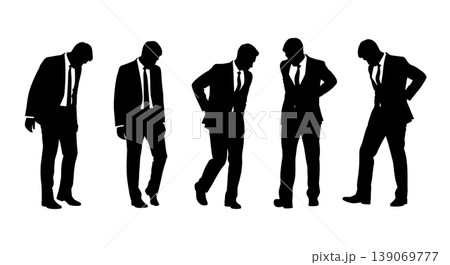 Black Solid Agents Sore Feet Silhouettes Set of Six 139069777