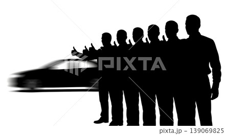 Black Solid Agents Thumbs Up Car Silhouettes Set of Six Black Solid Agents Thumbs Up Car Silhouettes Set of Six 139069825