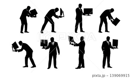 Black Solid Agents Adjusting Monitor Silhouettes Set of Six Black Solid Agents Adjusting Monitor Silhouettes Set of Six 139069915