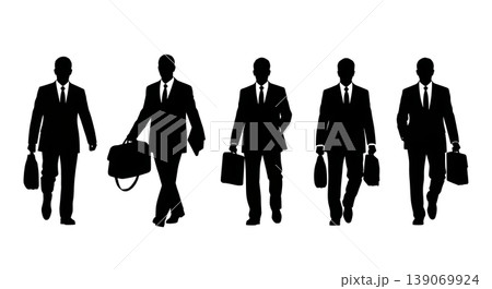 Black Solid Agents Arriving Bag Silhouettes Set of Six Black Solid Agents Arriving Bag Silhouettes Set of Six 139069924