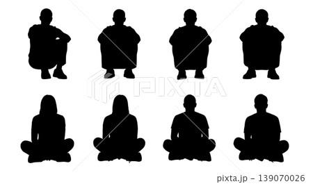 Black Solid Agents Crossed Legs Silhouettes Set of Six Black Solid Agents Crossed Legs Silhouettes Set of Six 139070026