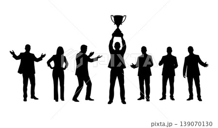 Black Solid Agents Holding Trophy Silhouettes Set of Six Black Solid Agents Holding Trophy Silhouettes Set of Six 139070130