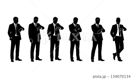 Black Solid Agents Impatient Watch Silhouettes Set of Six Black Solid Agents Impatient Watch Silhouettes Set of Six 139070134