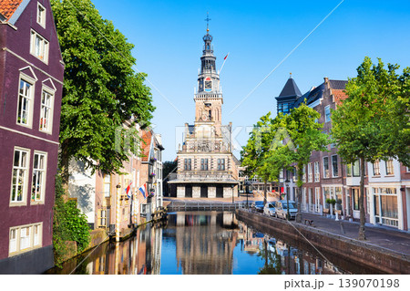 Waag Tower or Waagtoren in Alkmaar town, Netherlands 139070198