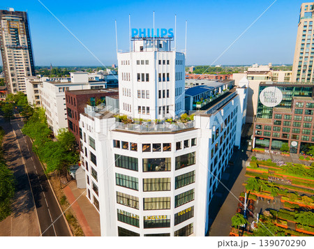 Aerial view of Philips Lichttoren building in Eindhoven, Netherlands Aerial view of Philips Lichttoren building in Eindhoven, Netherlands 139070290