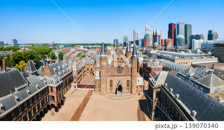 Aerial drone view above Binnenhof in Hague, Netherlands Aerial drone view above Binnenhof in Hague, Netherlands 139070340
