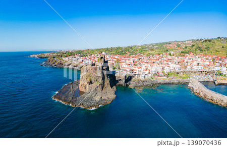 Castello Normanno or Norman Castle aerial panoramic view 139070436