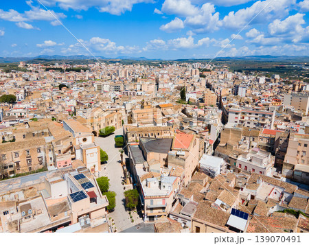 Castelvetrano city centre aerial panoramic view in Sicily Castelvetrano city centre aerial panoramic view in Sicily 139070491