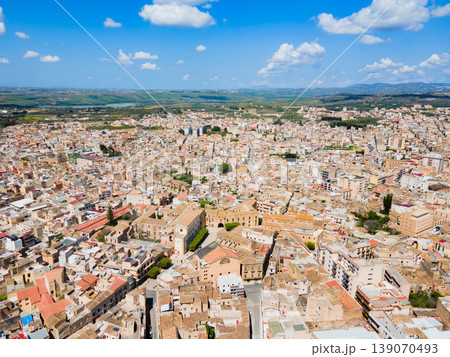Castelvetrano city centre aerial panoramic view in Sicily Castelvetrano city centre aerial panoramic view in Sicily 139070493