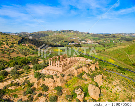 Temple of Hera aerial panoramic view, Agrigento 139070506