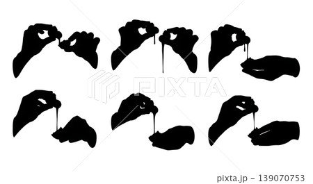 Black Solid Bakers Separating Eggs Set of Six on White Background 139070753