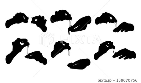 Black Solid Bakers Separating Eggs Set of Six on White Background Black Solid Bakers Separating Eggs Set of Six on White Background 139070756