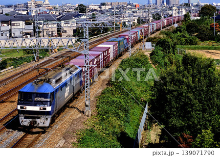 2007年　東海道線を走るEF210-10コンテナ貨物列車 139071790