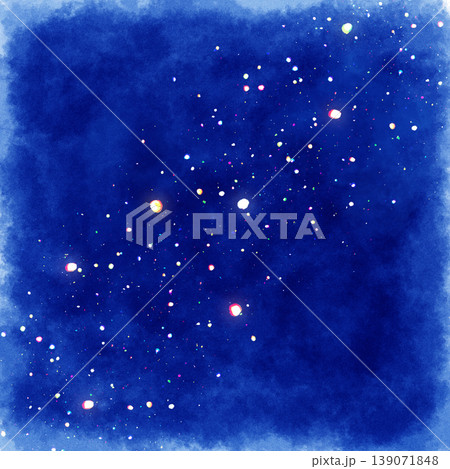 七夕と天の川の星空 水彩背景イラスト素材 139071848