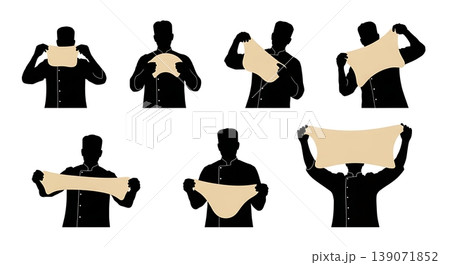 Black Solid Bakers Checking Dough Elasticity Set of Six on White Background 139071852