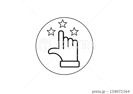 Hand Selecting Star Rating Icon For Feedback, Review And Customer Satisfaction Concept Hand Selecting Star Rating Icon For Feedback, Review And Customer Satisfaction Concept 139072164