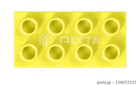 Pastel Yellow Plastic Building Block with Eight Studs Top View Pastel Yellow Plastic Building Block with Eight Studs Top View 139072351