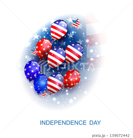 American Independence Day. Isolated illustration with a set of balloons American Independence Day. Isolated illustration with a set of balloons 139072442