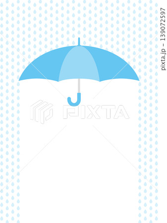 梅雨のおしゃれな背景イラスト、雨と水色の傘 梅雨のおしゃれな背景イラスト、雨と水色の傘 139072597