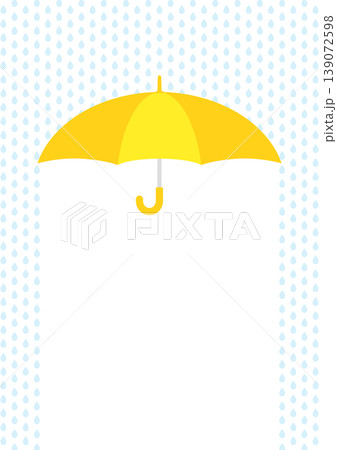 梅雨のおしゃれな背景イラスト、雨と黄色の傘 139072598